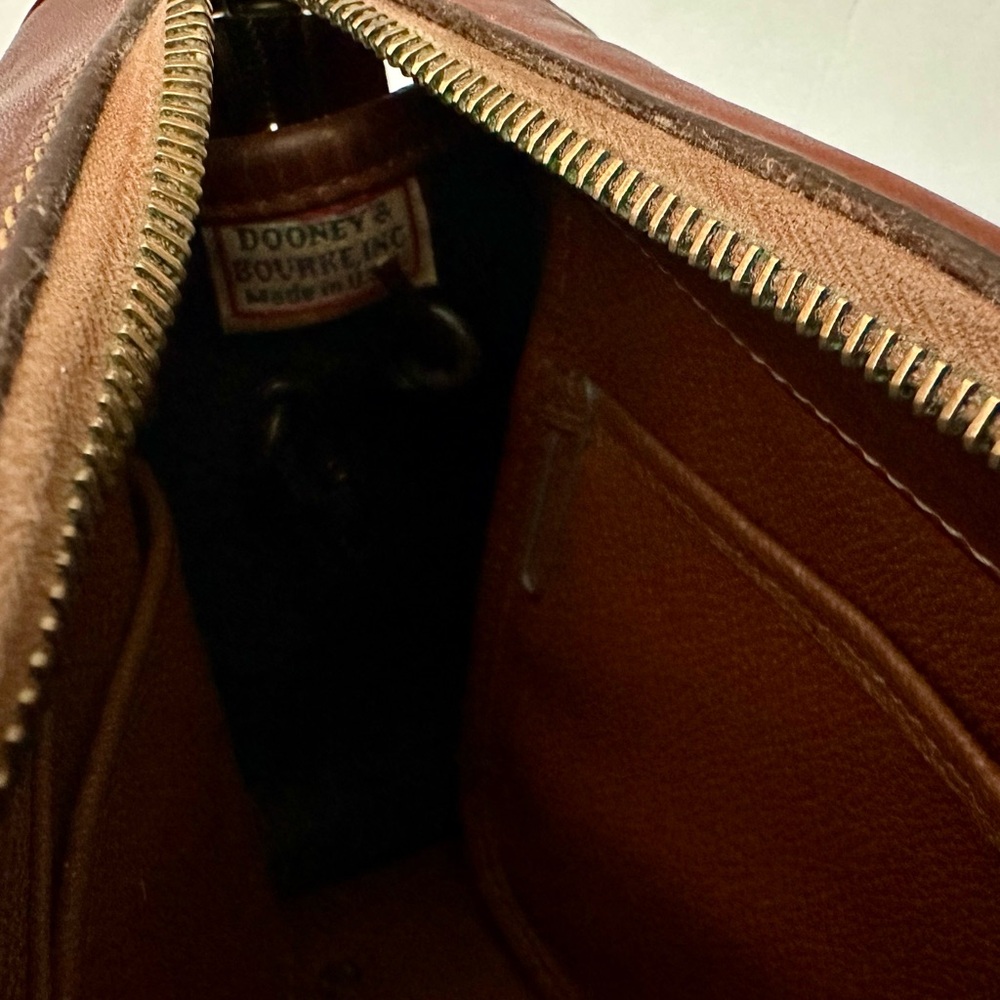 Dooney & Bourke All Weather Leather Black and Brown Leather Satchel Handbag - Picture 11 of 12
